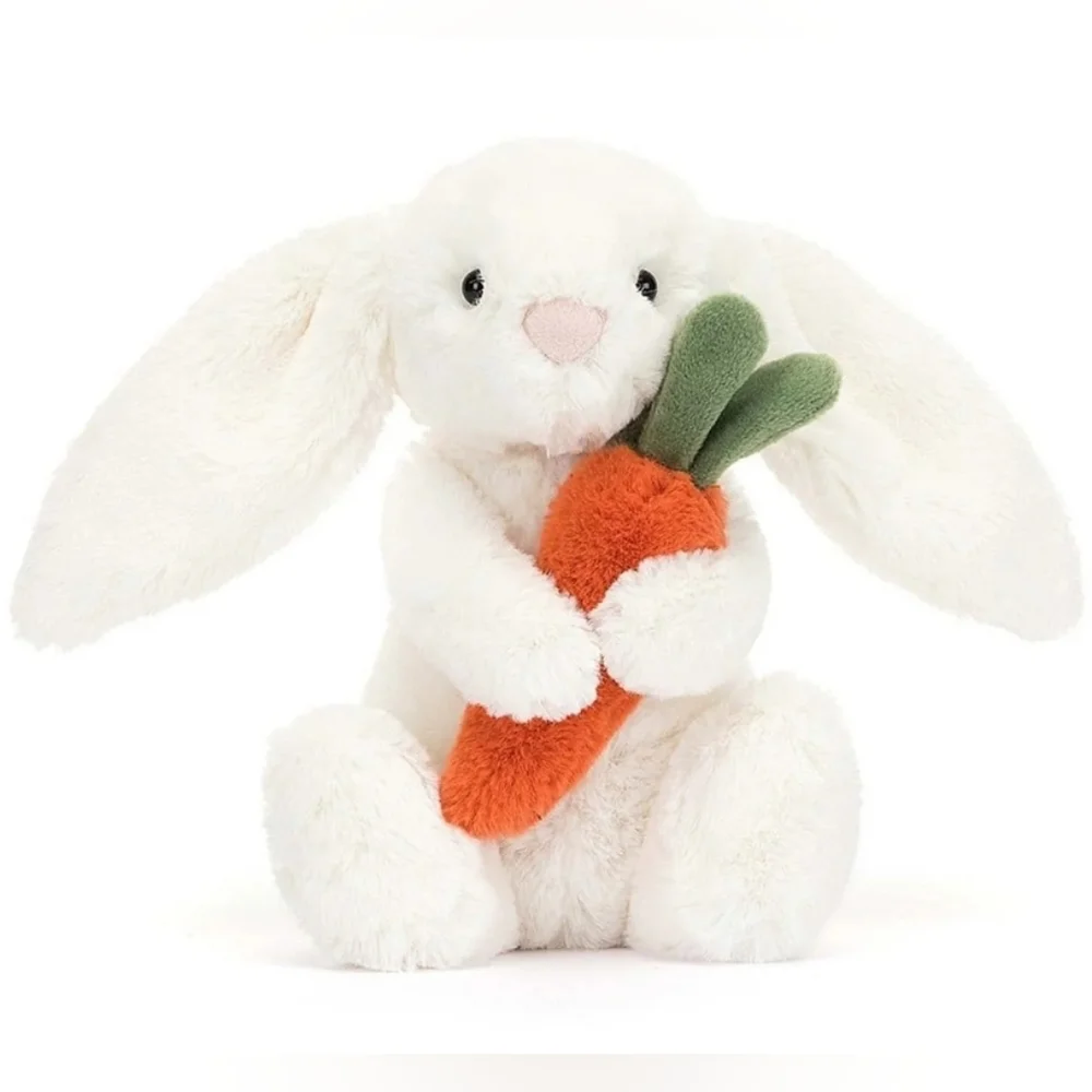 Jellycat White Bunny with Orange Carrot - Picture 1 of 6
